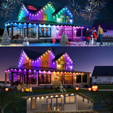 Permanent Outdoor Lights, Rgb Eave Lights With App Control Remote, Ip67 Waterproof Led String Lights For Christmas, Hall