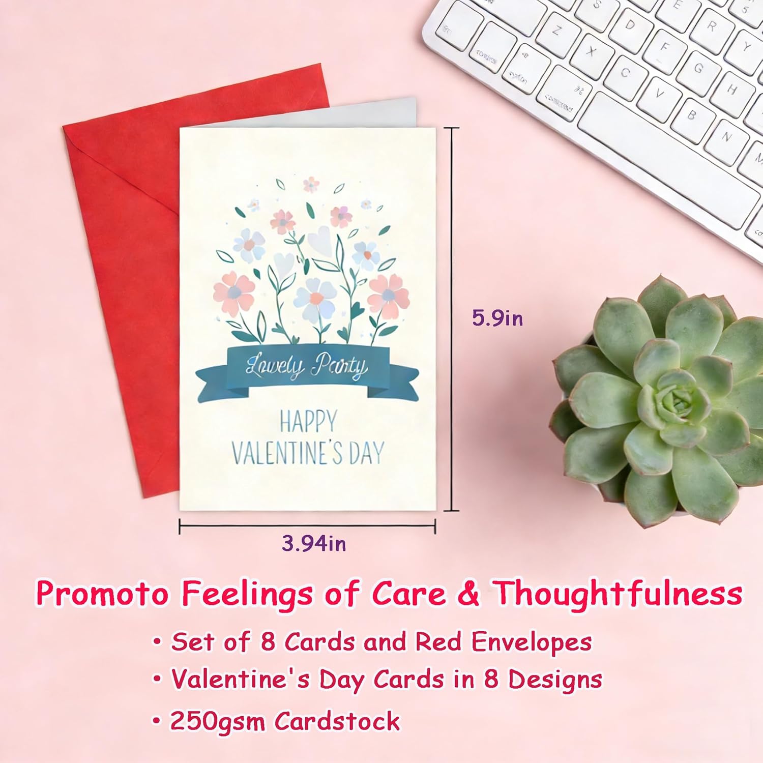 8 Pack Valentines Day Cards For Him Her Valentine Cards For Adults Husband Wife With Envelopes, Valentines Day Gifts For Women Men Love Notes For Grandma Kids Friends Family Girlfriend Boyfriend
