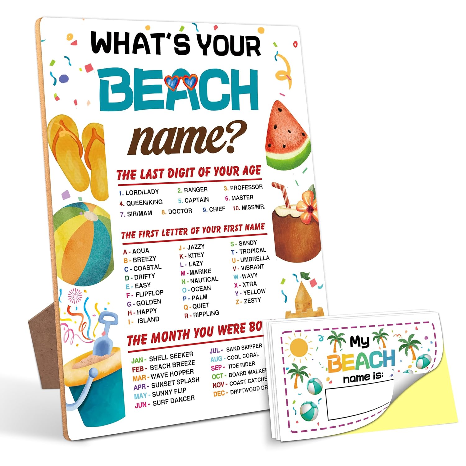 Bubble Decorations For Birthday Party Game, What Is Your Bubble Tea Name,6×8 Wooden Play Sign With Stand And 30 Name Stickers Set