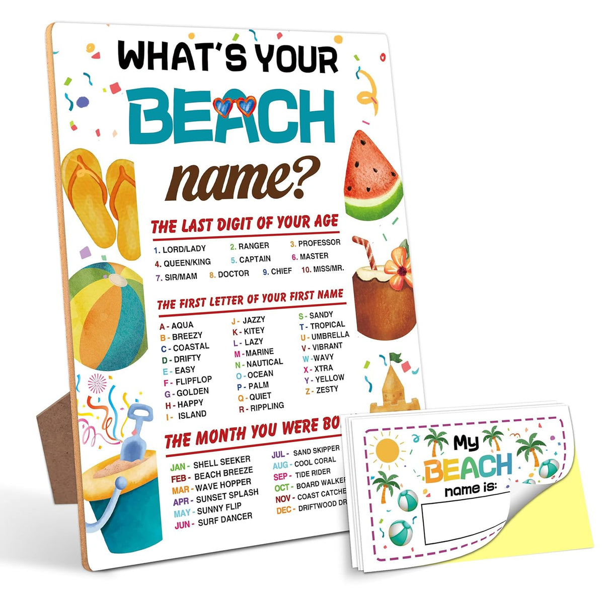 Bubble Decorations For Birthday Party Game, What Is Your Bubble Tea Name,6×8 Wooden Play Sign With Stand And 30 Name Stickers Set