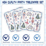 Nutcracker Christmas Plates Decor - 96 Pcs Pink Blue Nutcrackers Xmas Party Decorations Disposable Dessert Paper Plate Napkins Forks Tableware Supplies For Winter Holiday Serves 24 Guests