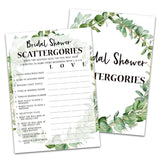 Bridal Shower Game Cards, Bridal Shower Game, Tropical Jungle Theme Engagement Party Cards For Wedding, Set Of 30 Cards(Leaf005)