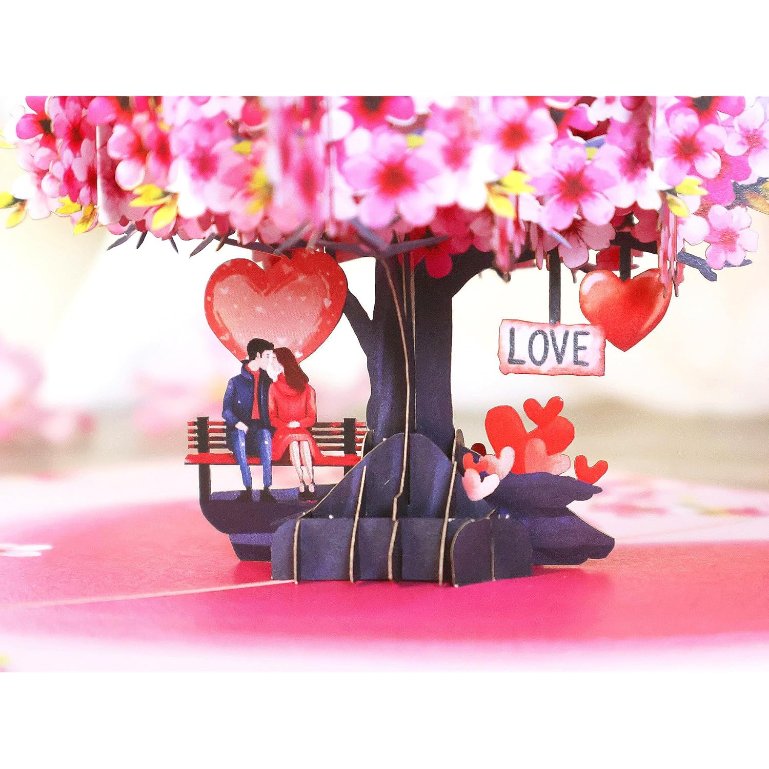 Anniversary Cards For Wife, 3D Pop Up Cherry Blossom Love Tree Card, Romantic Valentine & Wedding Card For Her, Handmade Keepsake Gift For Couples