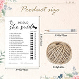 50 Pack He Said She Said Bridal Shower Game For 50 Guests, Include 50 Pcs Wedding Game Cards And 50 Pcs Pencils With Erasers For Wedding Shower Party Supplies (White)