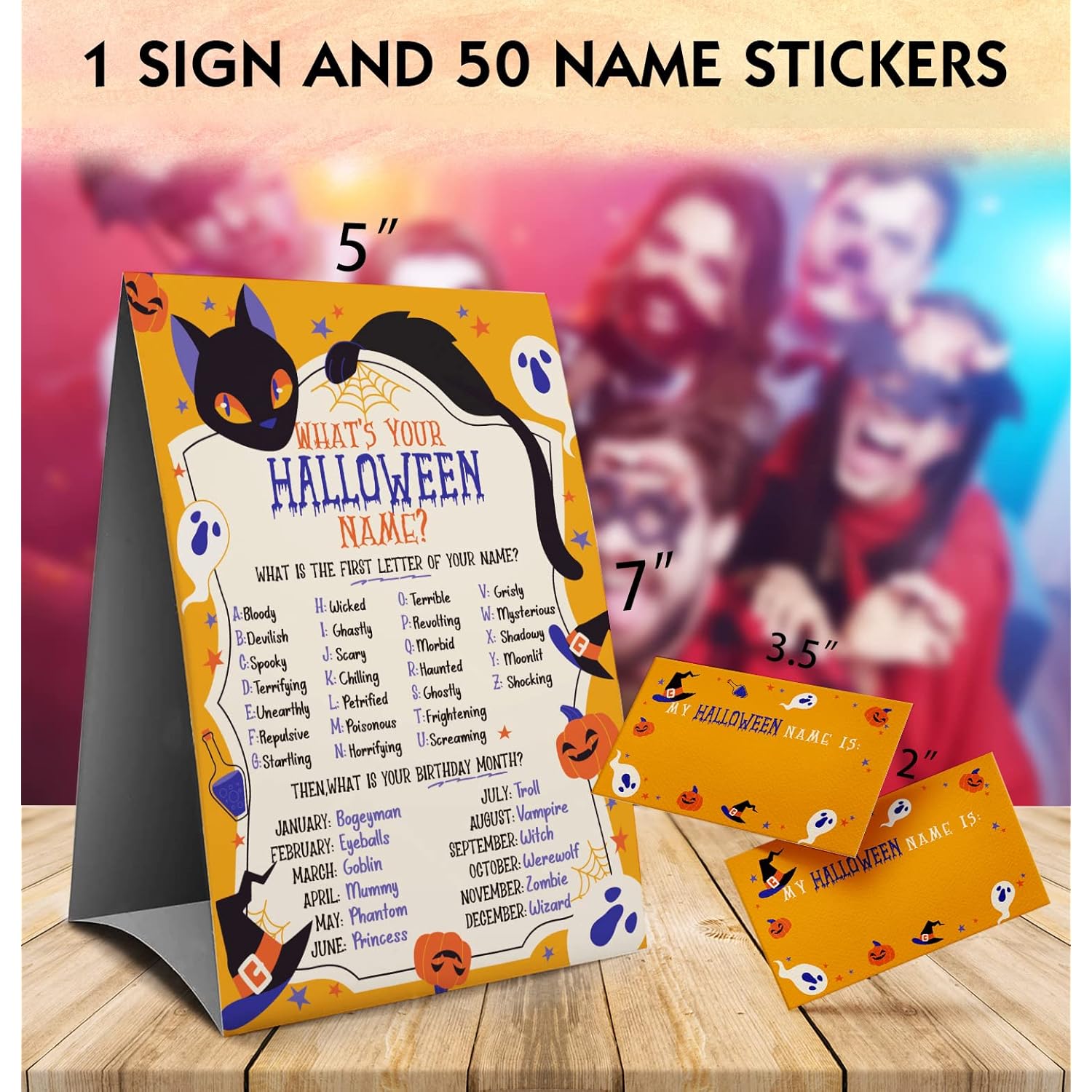 Halloween Games Sign - What'S Your Halloween Name Game, Halloween Games And Activities For Family, Fall Party Games?5Wn?