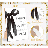 Black Bow Theme Babies Are Sweet Please Take A Treat Sign, Gender Reveal Table Decor, Dessert Table Wooden Sign, Black Bow Themed Baby Shower Decor, Baby Shower Newborn Announcement Party Supplies