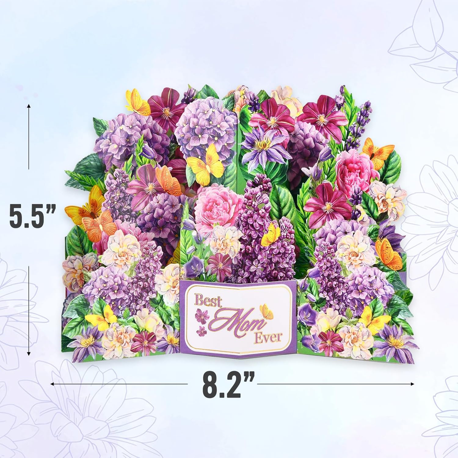 Happy Mother’S Day Pop Up Card, 3D Violet & Peony Best Mom Cards From Daughter Son, Flower Bouquet Popup Greeting Card Gift For Mother Wife Grandma-Cherish Her Smile With Blooming Surprise