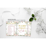 Bridal Shower Games - Name That Cake Wedding Party Game - Boho Floral Greenery Bachelorette/Engagement Party Supplies Activities - Pack Of 30 Game Cards & 1 Answer Card (A01)