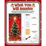 Christmas Door Cover, 35.4"X78", Christmas Tree With Ornament Balls Design, Unique Holiday Banner For Front Door & Party Décor