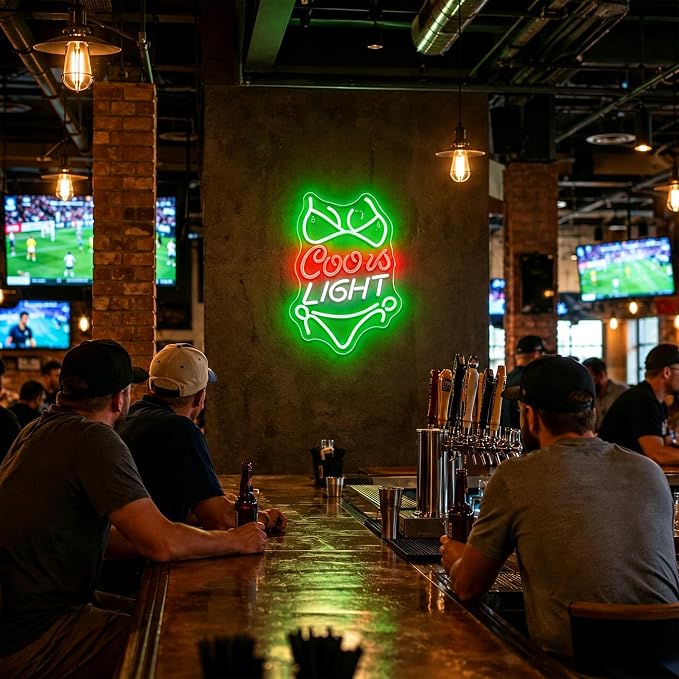 Beer Bar Neon Sign Green LED USB Light for Man Cave Wall Decor Party Room Sign
