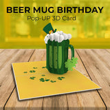 St. Patrick'S Birthday 3D Pop Up Card – Fun Green Clover Celebration, Irish Themed Bday Greeting For Friends & Family, Shamrock Surprise Present, 6"X8" With Envelope