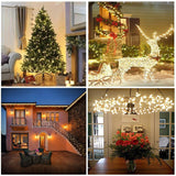 Outdoor Indoor String Lights Christmas 500Led Warm White Fairy Lights 164Ft Green Wire Dimmable With Remote Control, Wat