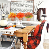 12 Bundles Artificial Fall Flowers Uv Resistant Autumn Decorations For Thanksgiving Home Kitchen Room Farmhouse Floral Arrangements Indoor Outdoor