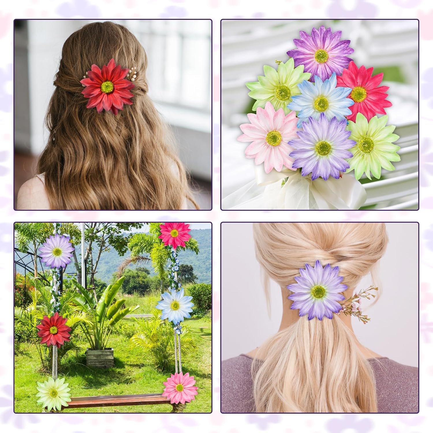 Silk Daisy Flower Heads, Pink Daisy Artificial Flower Head Bulk, 12 Pcs 3.5 Inch Fake Flowers Heads Gerbera Flowers Head For Craft, Easter Wedding, Diy Wreath, Party Decorations