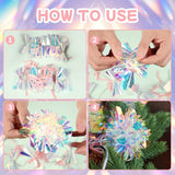 Iridescent Christmas Decorations, Xmas Banner 1 Piece, Iridescent Pompom Garland With Pink Bows, Shimmering Mantel Garland For Christmas Tree, Fireplace, Holiday Party Decorations