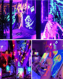 4 Pack 42W LED Black Light Bars UV Glow Party Lighting with Plug & Switch for Indoor Use