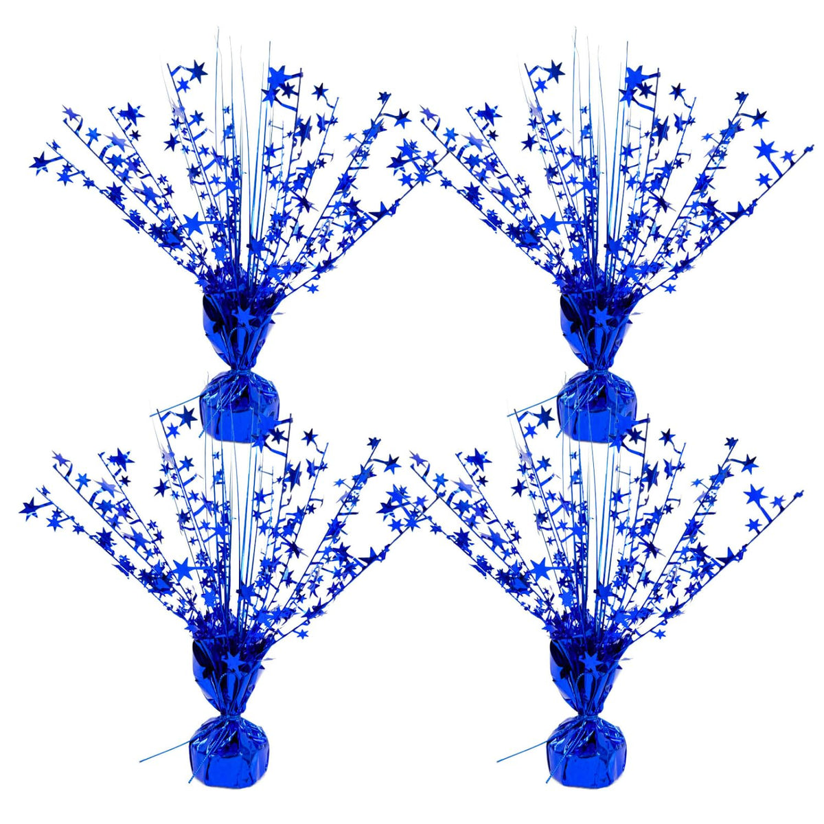 4-Pack Glitter Blue Star Centerpieces-Table Decorations for Home Decor Birthday Wedding Anniversary Decor (Blue)