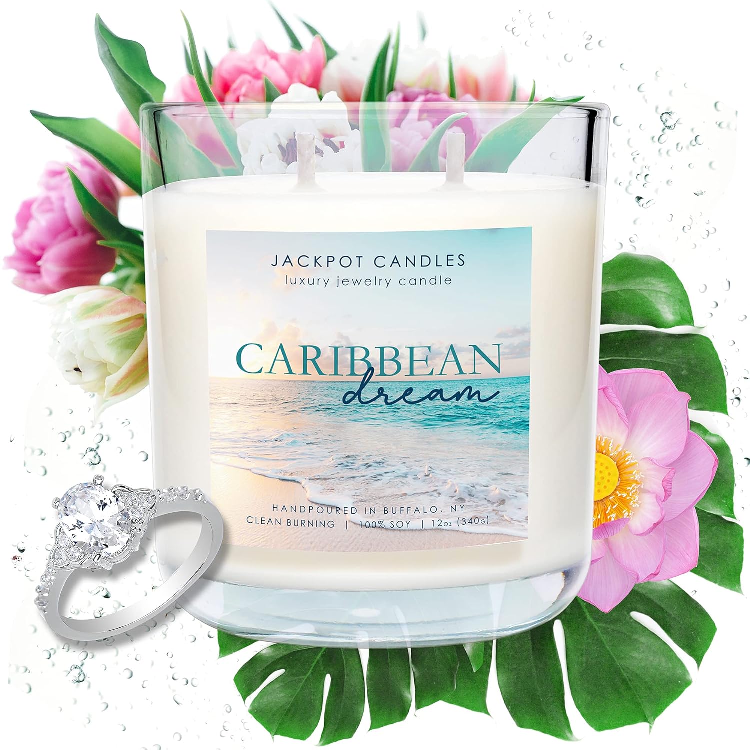 Caribbean Dream Candle With Ring Inside (Surprise Jewelry Valued At 15 To 5,000 Dollars) Ring Size 6