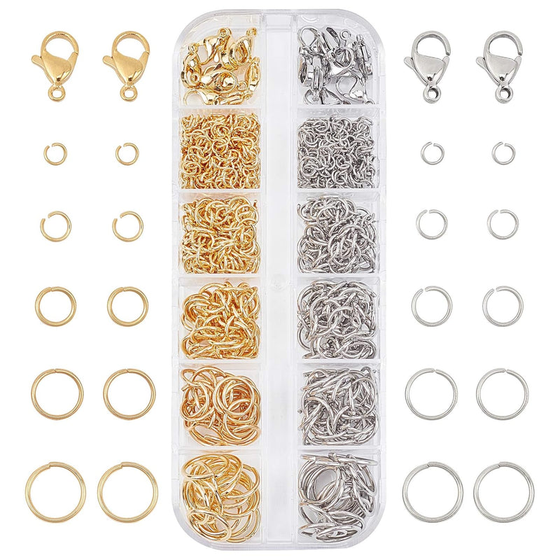 Pandahall 690Pcs 304 Stainless Steel Open Jump Rings For Jewelry Making Connec