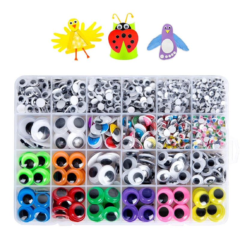 1680Pcs Googly Wiggle Eyes Self Adhesive, For Craft Sticker Eyes Multi Colors