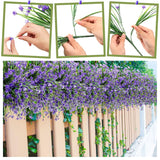 40 Bundles Outdoor Artificial Flowers Uv Resistant Faux Outside Plants Flowers Fake Plastic Plants For Outdoor Spring Summer Seasons Decoration Shrubs Garden Porch Box(Purple)