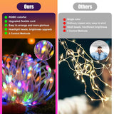 Rgb Smart Ic String Lights 16Ft/5M [App & Remote Control], 50 Leds Multicolor Fairy Lights, Usb Powered & Ip65 Waterproo
