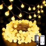 33FT Connectable Globe String Lights 100 LED Warm White Plug In Fairy Lights with Remote 8 Modes for Bedroom Party Decor