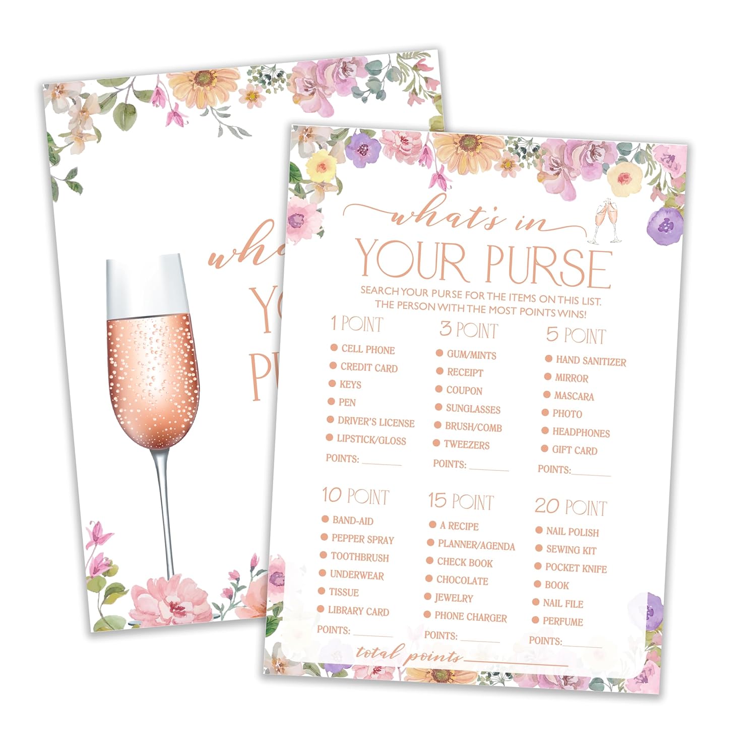 Bridal Shower Games, Wildflowers Games, What'S In Your Purse Game, Bachelorette Party Decorations, Engagement Party Supplies, Couple Shower Ideas, Spring Flowers Wedding Game For 25 Guests-13