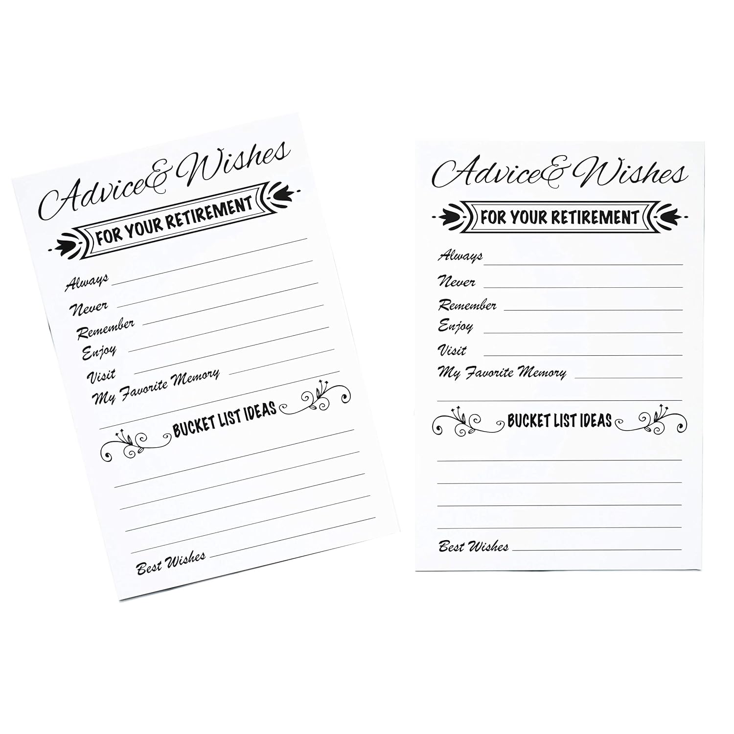 Advice And Wishes Card For Retirement Party Happy Retiree Celebration Gift Sharing Well Wishes And Memories Happy Retirement Wishes Card Pack Of 50 (White)