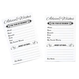 Advice And Wishes Card For Retirement Party Happy Retiree Celebration Gift Sharing Well Wishes And Memories Happy Retirement Wishes Card Pack Of 50 (White)