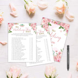 Bridal Shower Games, Blush Pink Floral Wedding Party Games, The Wedding Shoe Game - Bachelorette Party Games, Engagement Party Game Ideas, Tea Party Decor Supplies Favors, (25 Cards) -03
