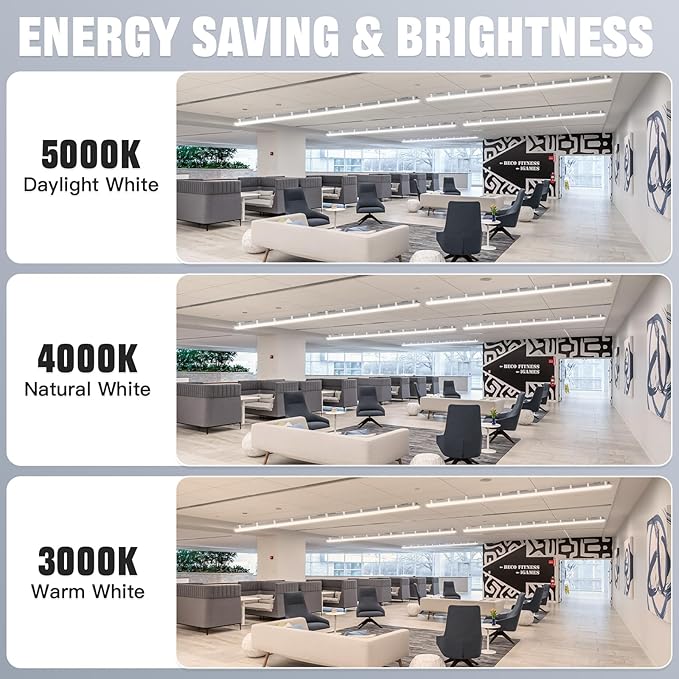 8FT LED Vapor Tight Light 120W 100W 80W Tunable 18000LM IP66 Waterproof Shop Light Fixture
