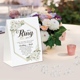 Put A Ring On It Game(50 Rings With One Sign), Don'T Say Wedding Or Bride Game,Fun Bridal Shower Game, Bridal Shower Decorations Geometric Frame Cream Roses-Jzds03