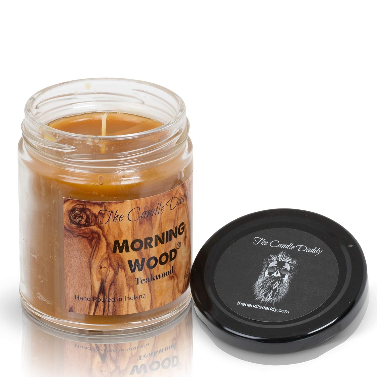 Morning Wood - Funny- Teak Wood Scented 6 Ounce Jar Candle - 40 Hour Burn Time