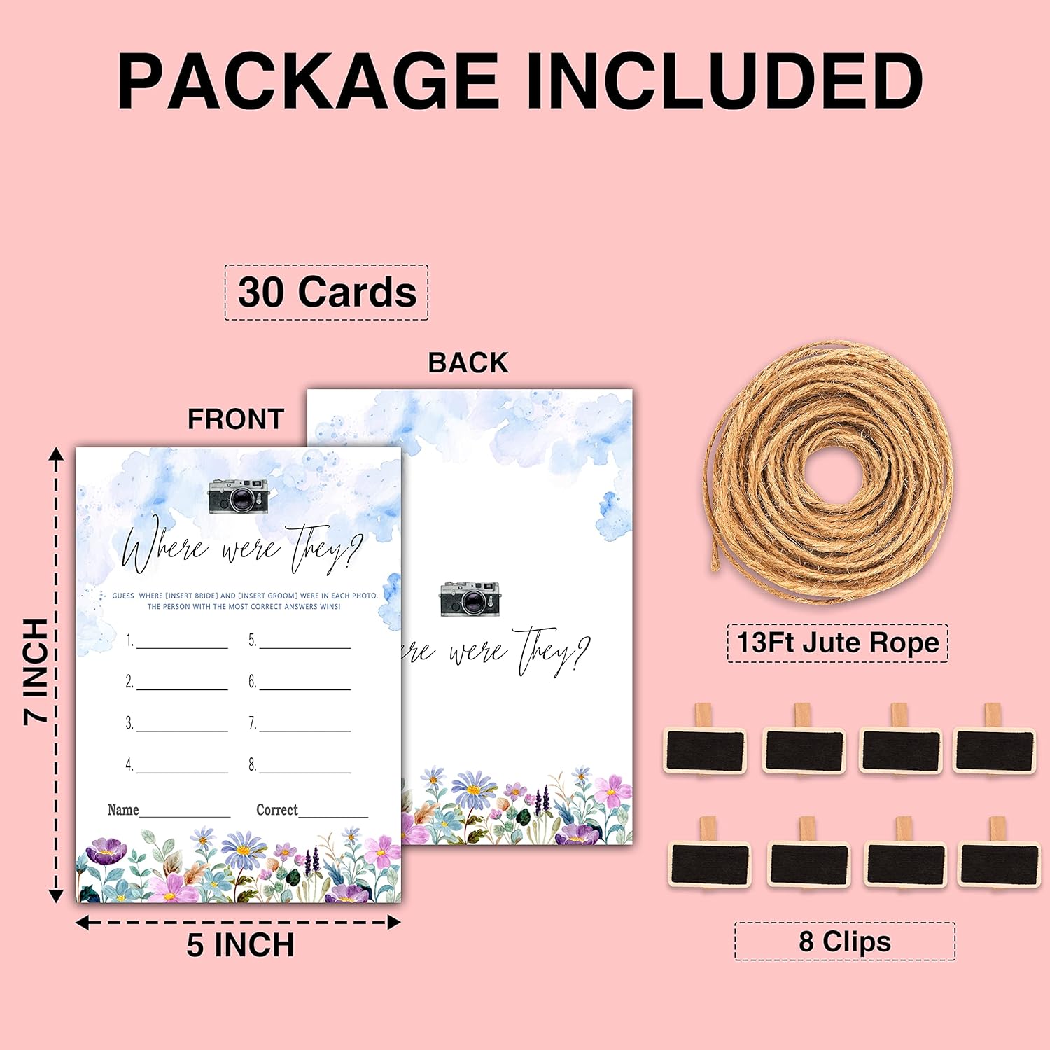 Bridal Shower Games, Where Were They Bridal Shower Games For Bridal Shower Bachelorette Party, Wedding Engagement Party, Set Of 30 Game Cards (B06)