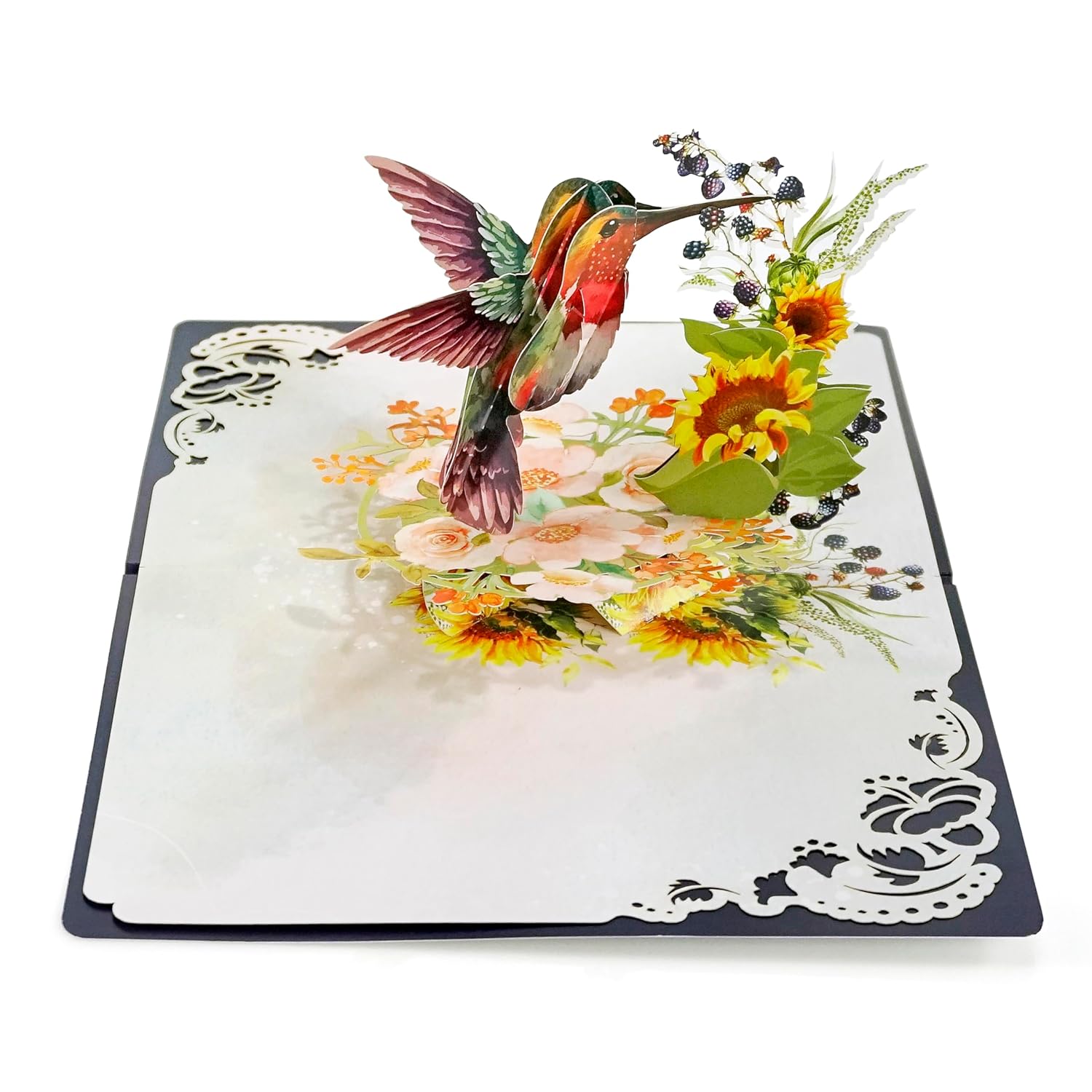 Cutpopup Birthday Card Pop Up, 3D Pop-Up Greeting, Mother'S Day, Birthday Card For Women (Hummingbird Sunflower)