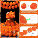 40 Pieces 5 Ft Day Of The Dead Marigold Garland Set Including 10 Pcs Long Orange Artificial Marigold Flowers And 30 Pcs Fake Butterfly Day Of The Dead Decorations For Wedding Party Decor