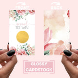 Charming Floral Bridal Shower Games - 30 Pack - Pink Scratch Off Raffle Cards - Fun Wedding Activities, Lottery Tickets & Door Prizes - Rustic Floral Theme