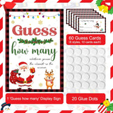 Christmas Games For Family Adults Office Large Groups Party, Xmas Guess How Many Game, Winter Families Classroom Activities With Guesses Cards - 60 Players (Xmas)