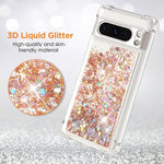 Pixel 9/9 Pro Glitter Case, Shockproof Clear TPU, Bling, Gold, for Women