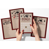 Lumberjack Boy Baby Shower Games, Bingo, Find The Guest, The Price Is Right, Who Knows Mommy Best, 25 Games Each