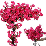 Pack Of 16 - Artificial Bougainvillea Flower Stems Silk Bougainvillea Long Branches Full Blossoms For Home Wedding Table Centerpiece Shower Event Backdrop Indoor Outdoor Decorations (Fuchsia)