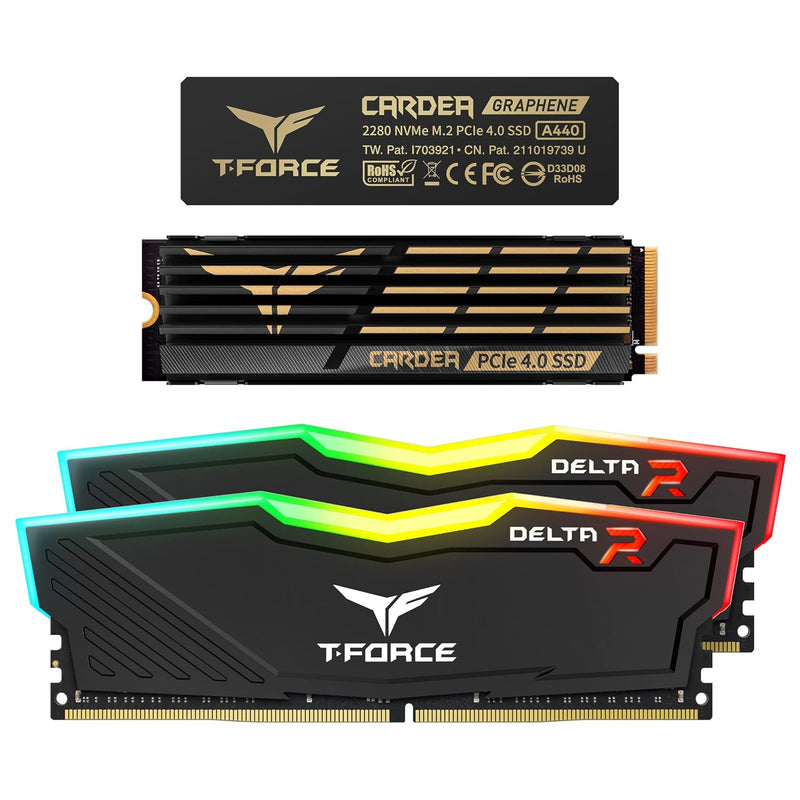 T-Force Delta Rgb Ddr4 32Gb (2X16Gb) 3600Mhz Desktop Memory (Black) Tf3D432G36