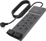 12 Outlet Surge Protector Power Strip 8FT Heavy Duty Extension Cord 3780J Flat Plug