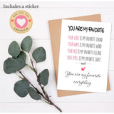 Valentines Day Card For Him, Her – Romantic Greeting Card For Husband, Wife, Boyfriend, Girlfriend – 5X7 Folded Anniversary Card With Envelope & Sticker – Blank Inside, Sweet Love Quote On Front