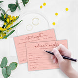 Wedding Advice Cards -Pack Of 30 Wishes For The New Mr & Mrs Wedding,Share Best Date Night Cards - Bride And Groom Newlyweds Bridal Shower Party Decoration,Games (Pink) - B04