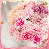 Artificial Flowers Spring Decor - 12 Bundles Faux Silk Mums Uv Resistant Chrysanthemums Bouquet Kiku Flowers For Wedding, Home, Outdoor Summer Table Vase Arrangement