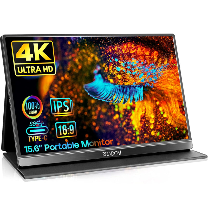 4K Portable Monitor - 15.6" 3840X2160 Uhd Dual Usb-C Laptop Monitor,Game Monit