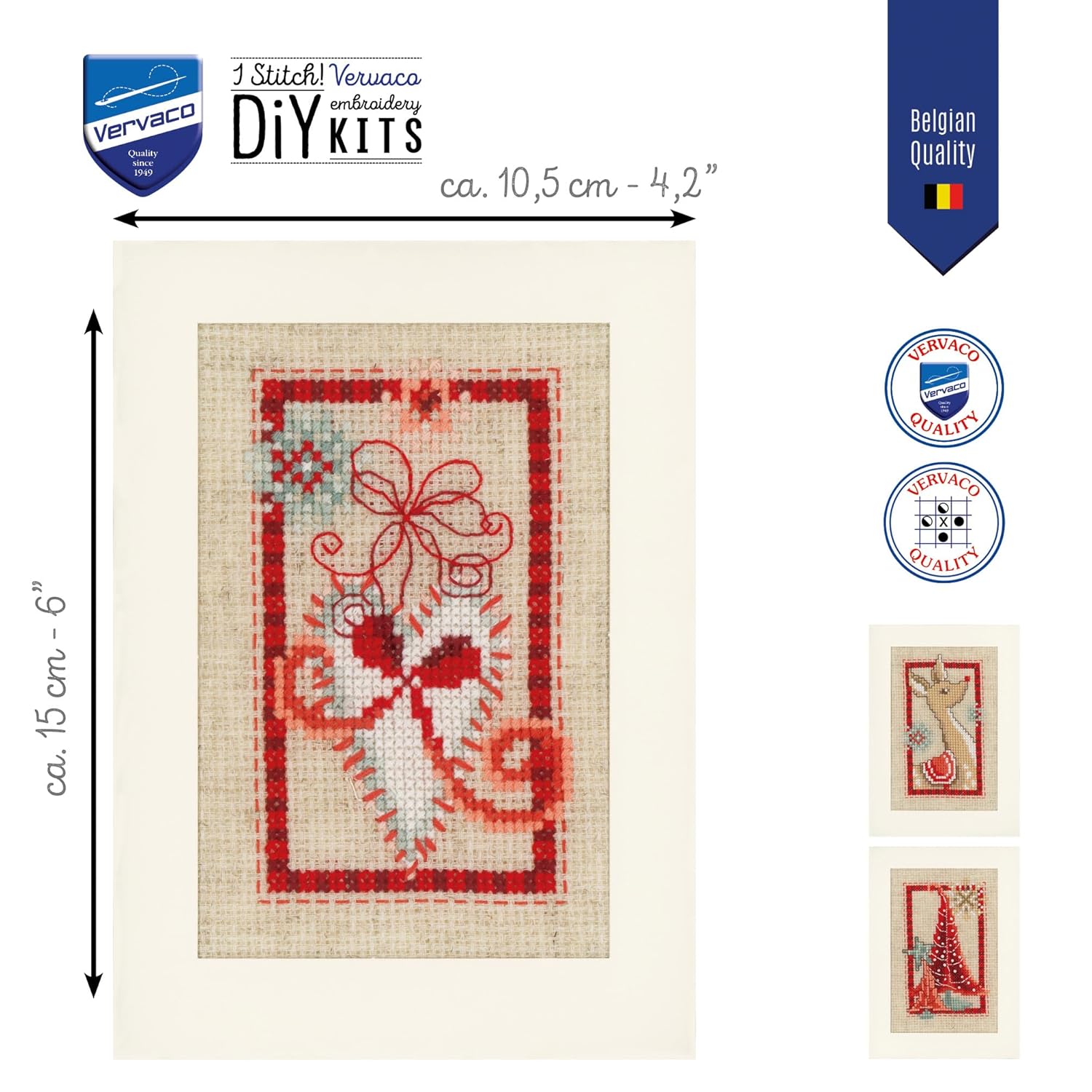 Counted Cross Stitch Greeting Card Kit Christmas (Set Of 3) Pn-0154080