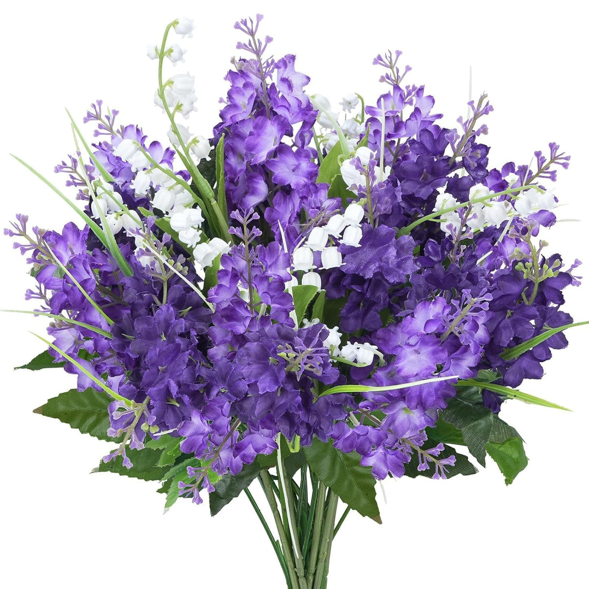 10Pcs Lilac Flowers Artificial Bouquet Fake Purple Flowers Faux Lilacs Mix Bush Artificial Purple Silk Flower Bulk Arrangements Summer For Table Centerpieces Home Kitchen Wedding Decorations